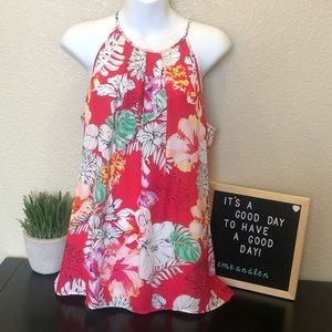 Violet + Claire tropics flowy short top tank top